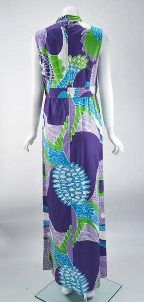 1970s Tori Richard Hawaiian Print Sleeveless Maxi Dress