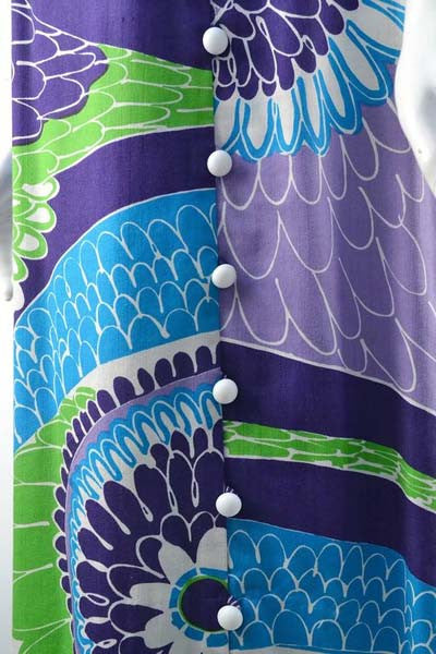 1970s Tori Richard Hawaiian Print Sleeveless Maxi Dress
