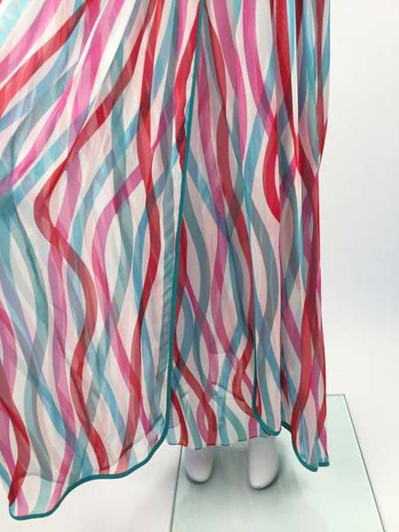 Giorgio Sant' Angelo Silk Chiffon Ribbon Maxi Dress