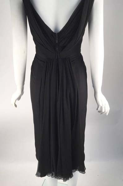 1960s Jobere Black Silk Cocktail Dress