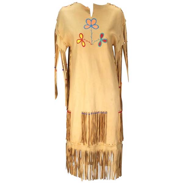 Authentic 1970s Native American Leather Handmade/painted Fringe Dress - MRS Couture Authentic 1970s Native American Leather Handmade/painted Fringe Dress - MRS Couture