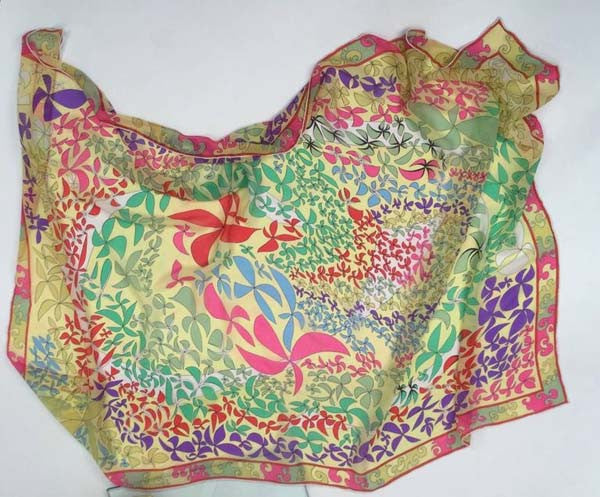 Amazing 1970s Bessi Multicolored Silk Ensemble
