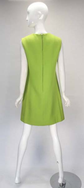 1960's Joan Leslie for Kasper Lime Green Sleeveless Shift Dress