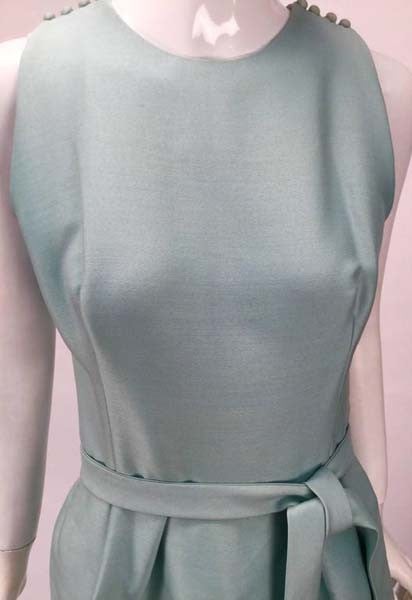 1960s Geoffrey Beene Seafoam Green Silk Sleeveless Cocktail Dress 1960s Geoffrey Beene Seafoam Green Silk Sleeveless Cocktail Dress