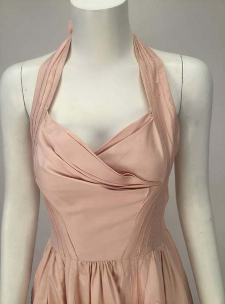1950s Carlye Pale Pink Halter Dress