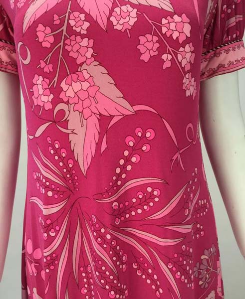 1960s Averardo Bessi Pink Silk Jersey Printed Dress