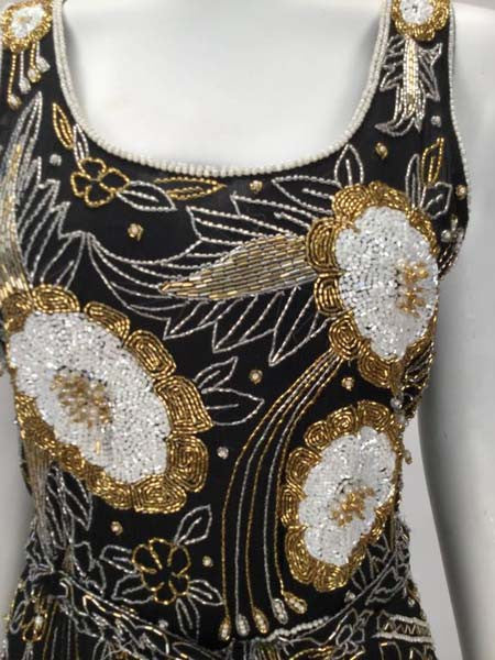 1980s Silk Beaded Dress