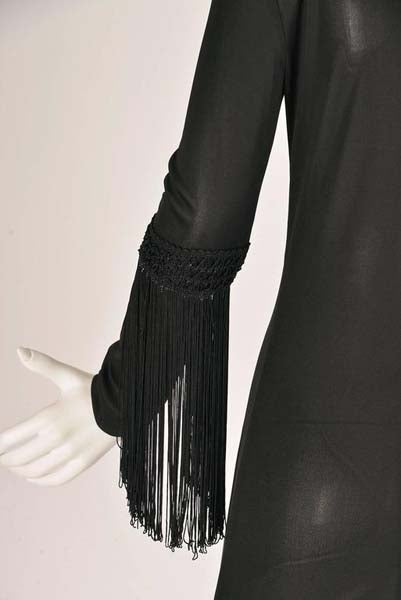 1960s Pucci Black Silk Jersey Fringe Dress