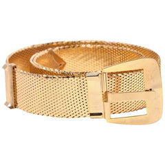 Vintage Whiting and Davis Gold Mesh Metal Belt - MRS Couture display picture 3