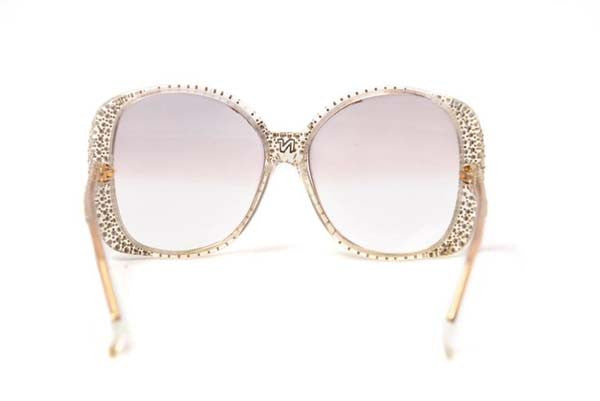 1980s Nina Ricci Clear Prescription Sunglasses with Rhinestones