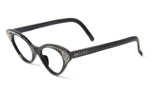 Early 1960s Lawrence Black Cat Eye Frames - France - MRS Couture