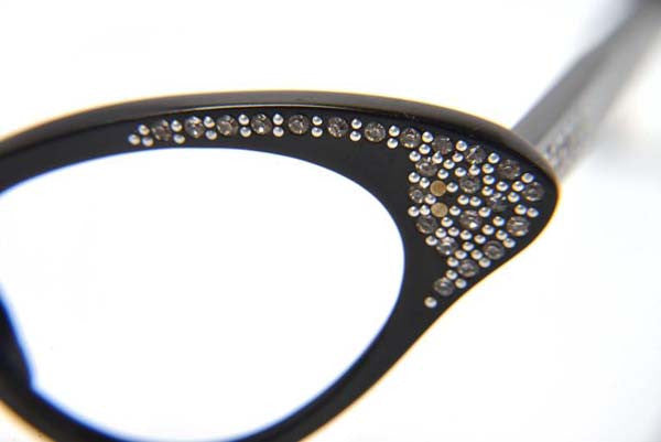 Early 1960s Lawrence Black Cat Eye Frames France MRS Couture