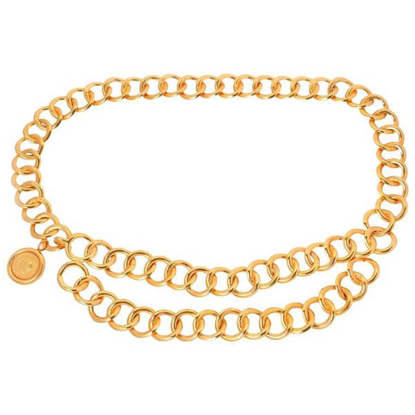 Chanel Gold Chain Belt, Double C Logo Medallions, Vintage 1980s