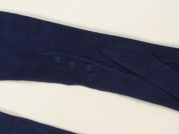Vintage Christian Dior Parisian Blue Suede Opera Gloves - New Old Stock