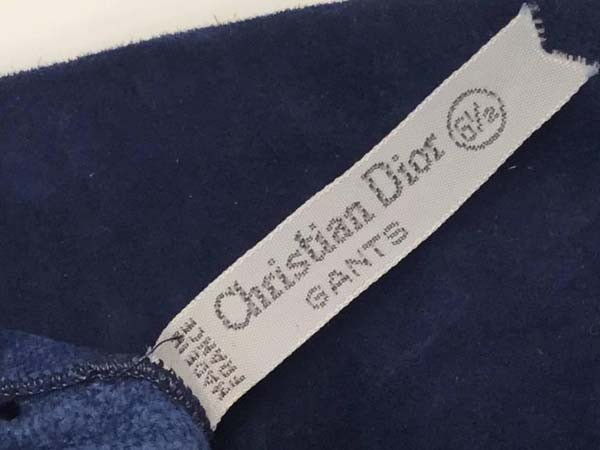 Vintage Christian Dior Parisian Blue Suede Opera Gloves - New Old Stock