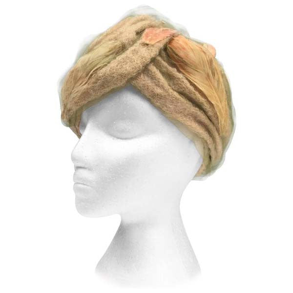 1960s Christian Dior Neutral Boucle and Painted Feather Chapeaux