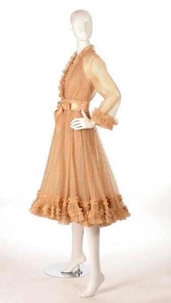1973 Christian Dior Haute Couture Gold Cocktail Dress by Marc Bohan - MRS Couture 1973 Christian Dior Haute Couture Gold Cocktail Dress by Marc Bohan - MRS Couture