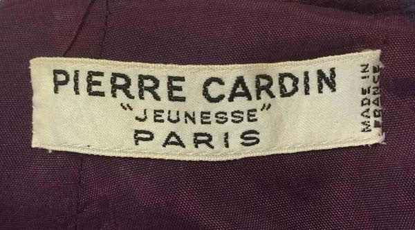 Rare 1950s Pierre Cardin Wool Eggplant Purple Sheath Dress