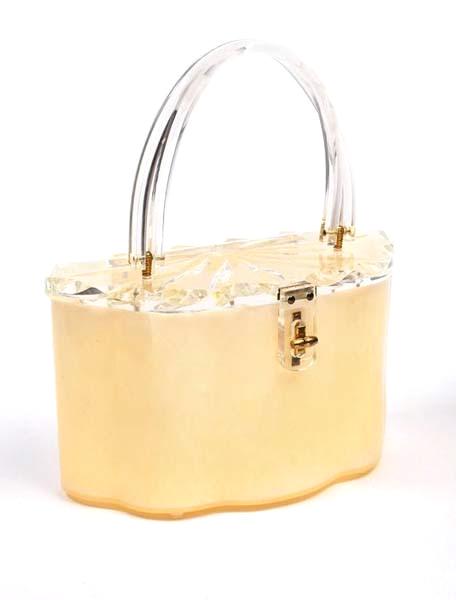 Saks Fifth Avenue Rare Vintage Twist Lock Handle Handbag