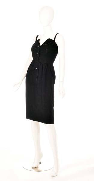 1970s Givenchy Nouvelle Boutique Black Velvet Dress