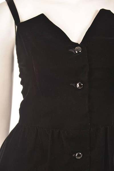 1970s Givenchy Nouvelle Boutique Black Velvet Dress