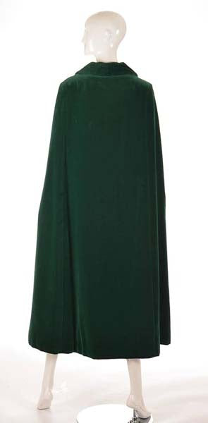 Vintage Neiman Marcus Emerald Green Velvet Cape Cloak