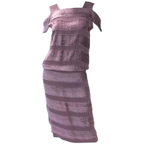 bottega veneta purple dress Silk mid-length dress