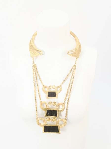 Fantastic 1970's Alexis Kirk Egyptian Revival Necklace