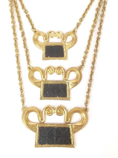 Fantastic 1970's Alexis Kirk Egyptian Revival Necklace