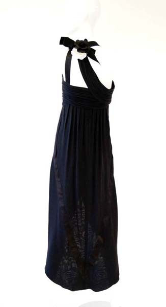 Early 1980s Chanel Silk Camellia Evening Dress - MRS Couture