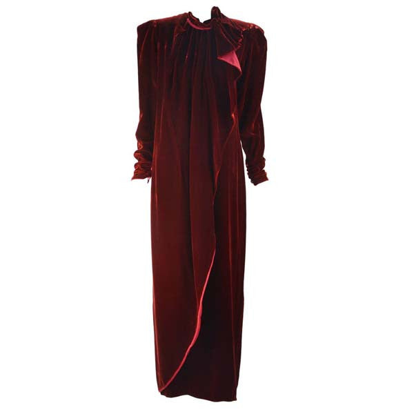 1980s Sant'Angelo Wine Velvet Gown 1980s Sant'Angelo Wine Velvet Gown