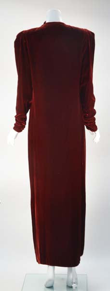 1980s Sant'Angelo Wine Velvet Gown
