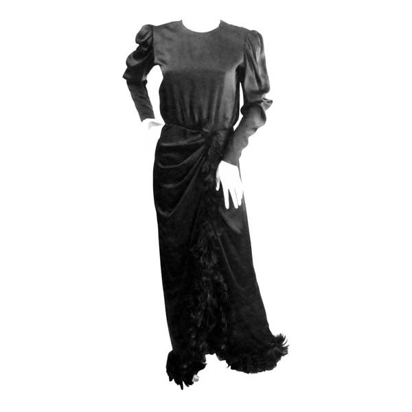1970s Givenchy Black Silk Gown