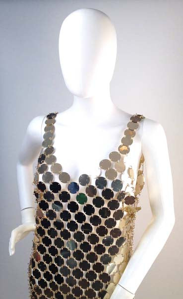 1990s Paco Rabanne Mod Plastic Disc Dress