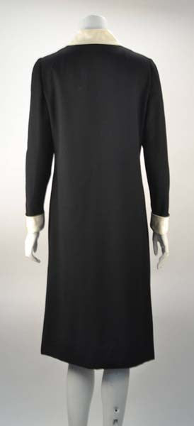 1970s Oscar de La Renta Black Jeweled Center Dress