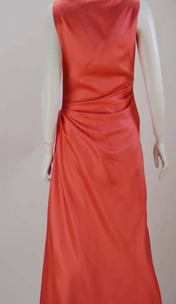 1970s Bill Blass Coral Evening Gown