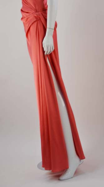 1970s Bill Blass Coral Evening Gown