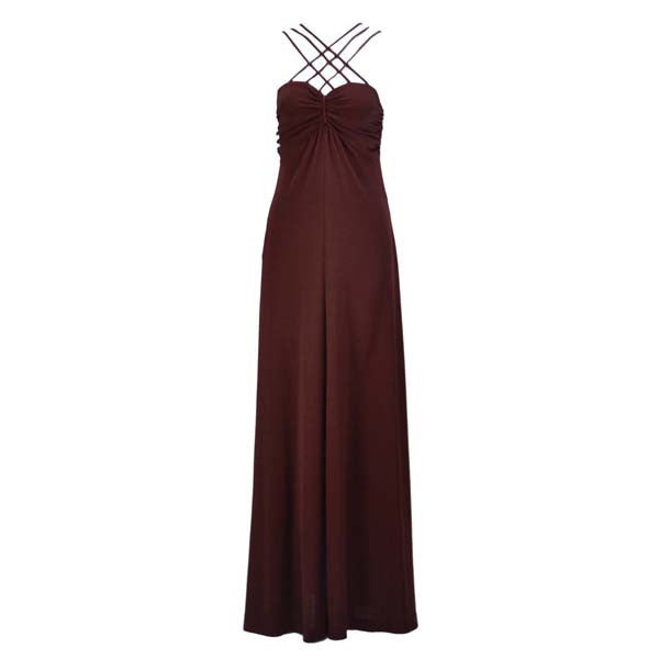1970s Joy Stevens Criss Cross Strap Dress