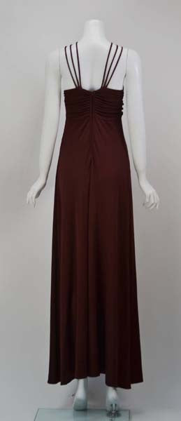 1970s Joy Stevens Criss Cross Strap Dress