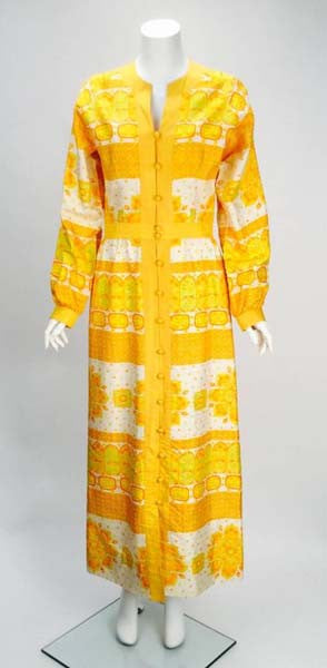 1960s Jim Thompson Golden Yellow Thai Silk Dress