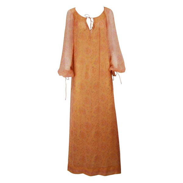 1960s Treacy Lowe Silk Chiffon Maxi Gown 1960s Treacy Lowe Silk Chiffon Maxi Gown