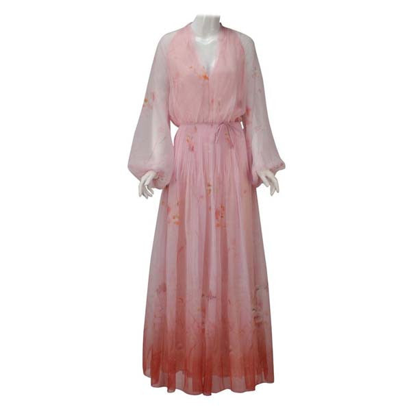 vintage lillie rubin dress 1970s Lillie Rubin Pink Sheer Dress