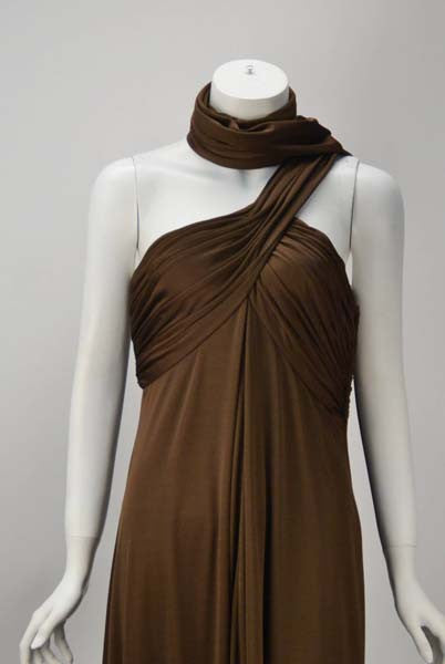 1970s Estevez Espresso Evening Gown