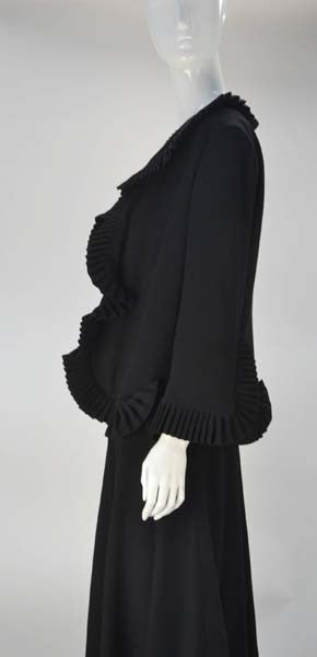 1960s House of Cardinali Black Backless Gown with Bolero