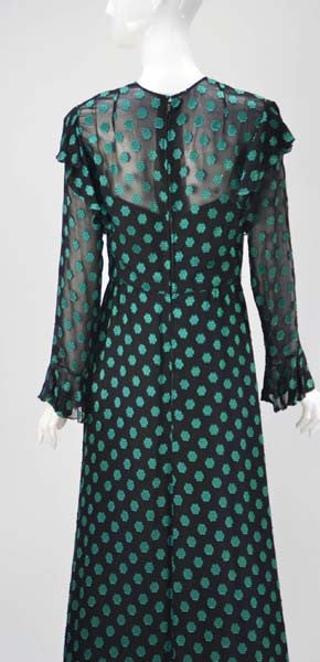 1980s Christian Dior Green Embroider Dress - MRS Couture 1980s Christian Dior Green Embroider Dress - MRS Couture