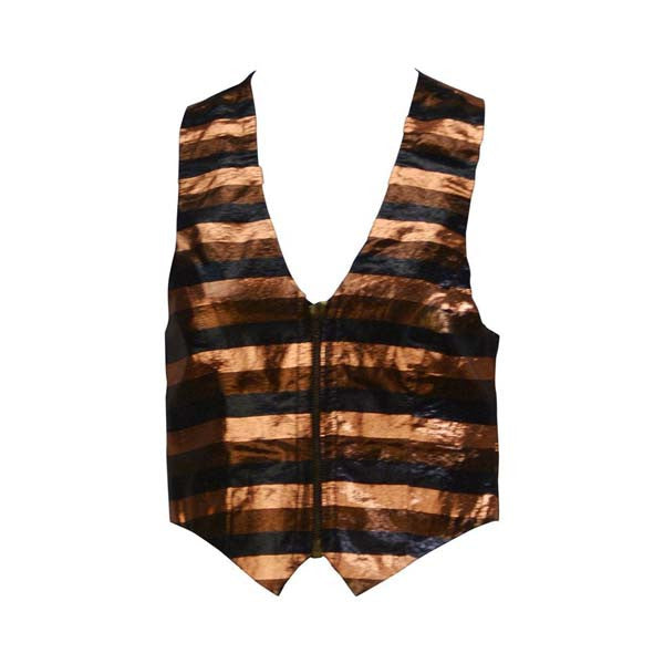 1970s Biba Metallic Striped Vest