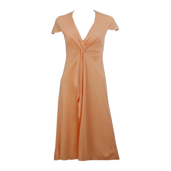 1970s Stephen Burrows Peach Summer Dress