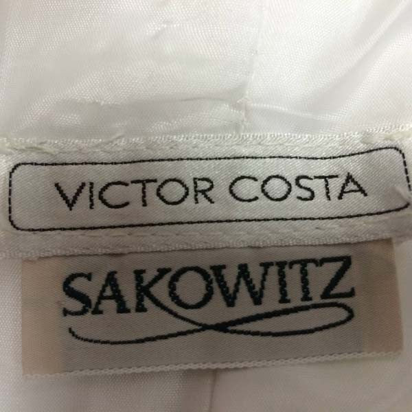 1985 Victor Costa Textured Cotton Strapless Dress