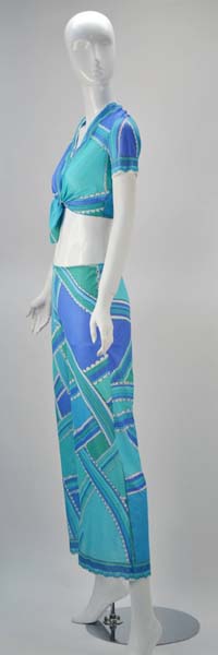 1960s Emilio Pucci Blue and Green Lounge Set