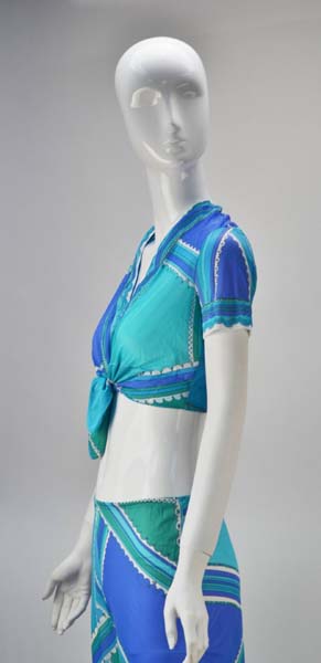 1960s Emilio Pucci Blue and Green Lounge Set